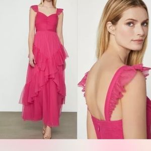 BCBG MAXAZRIA Fuschia Tulle Gown